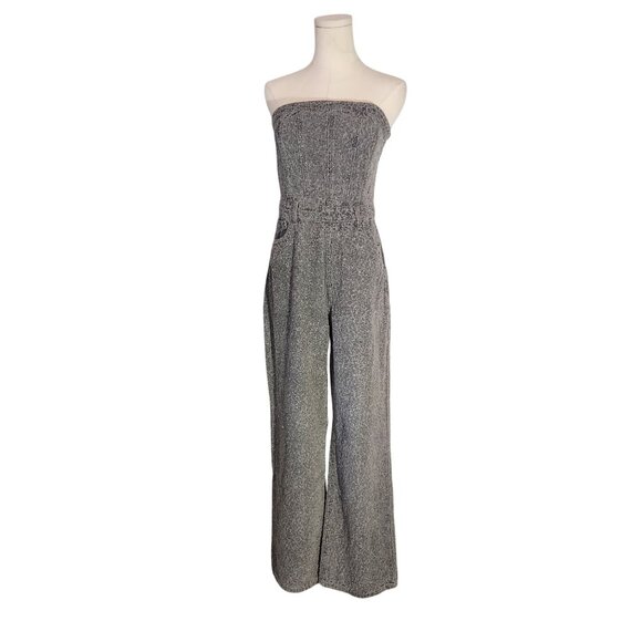 PrettyLittleThing Gray Bobble Straight Leg Corset Jumpsuit Womens Size 12 US 8 - Picture 1 of 16